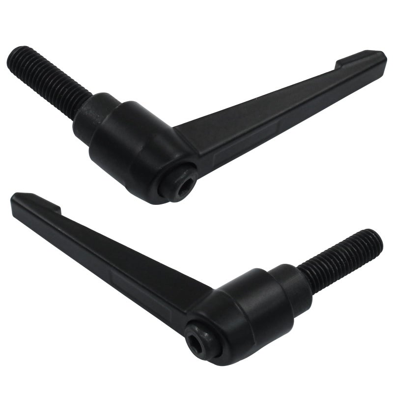 PHITUODA 2Pcs Adjustable Clamping Lever Handle M10 x 32mm Male Thread Adjustable Handles Push Button Ratchet Lever Knob Rotating Screw Handles Bolts with Locking Lever - Image 2